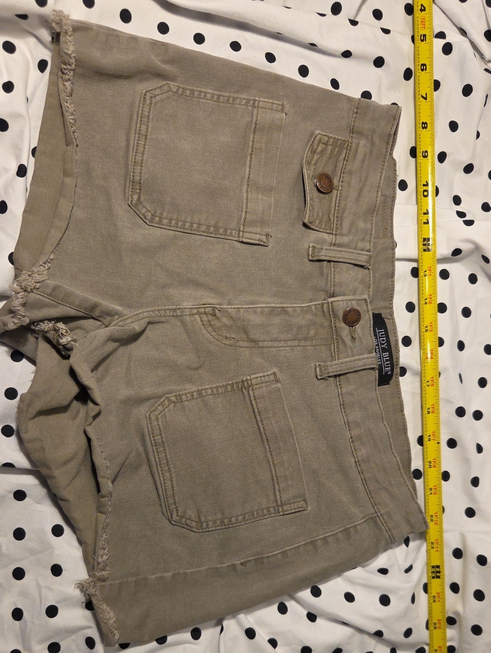 LUDY BLUE Frayed Hem Khaki Shorts